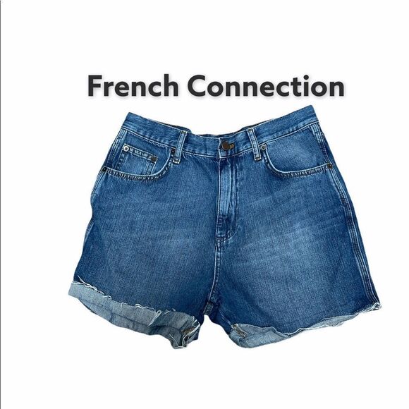 French Connection jean shorts rolled hem size 8 - Picture 7 of 7